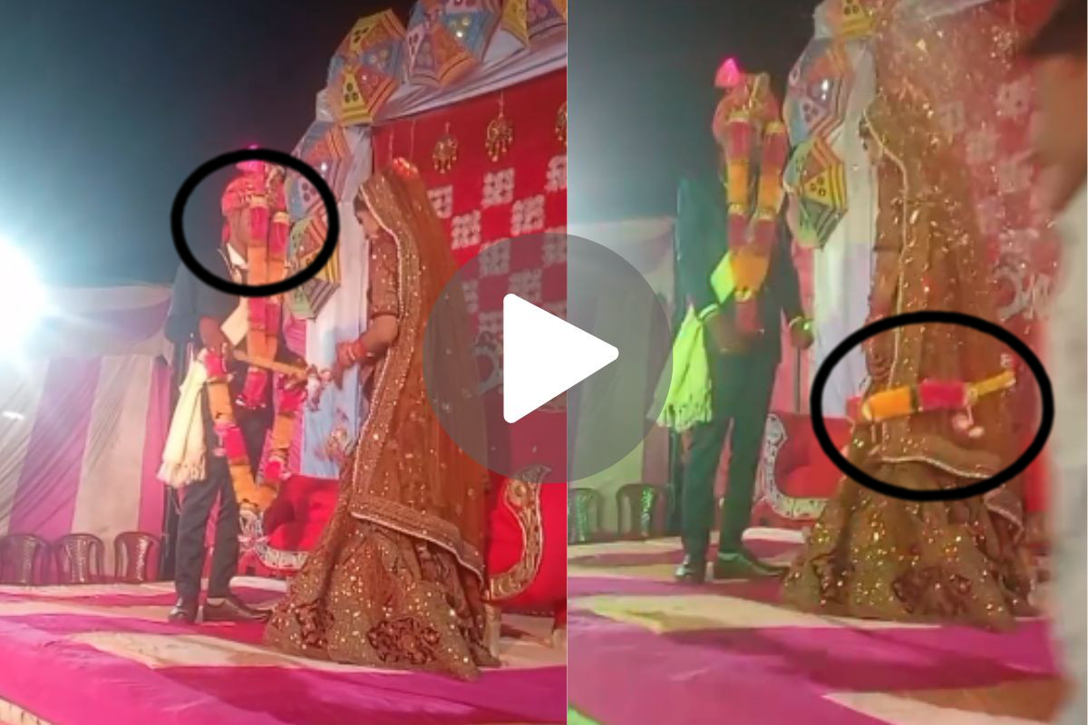 Wedding Viral Video: स्टेज पर दूल्हा-दुल्हन की वरमाला का जोरदार वीडियो वायरल,
नहीं रुक रहे लोगों के ठहाके, देखें Video - image