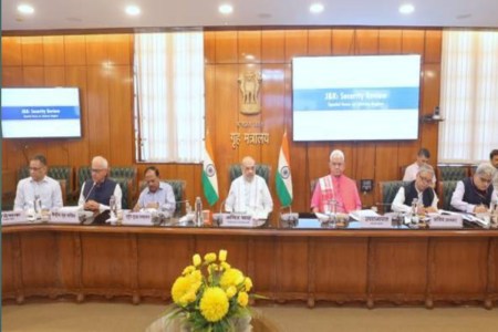 Union home minister Amit Shah holds A high level meeting in Home Ministry to review the security situation in Jammu and Kashmir
