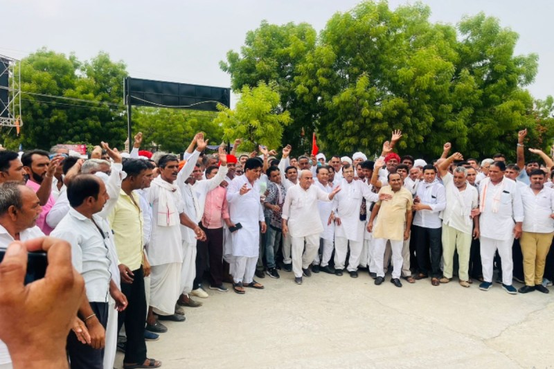 Congress protest in Sanchore
