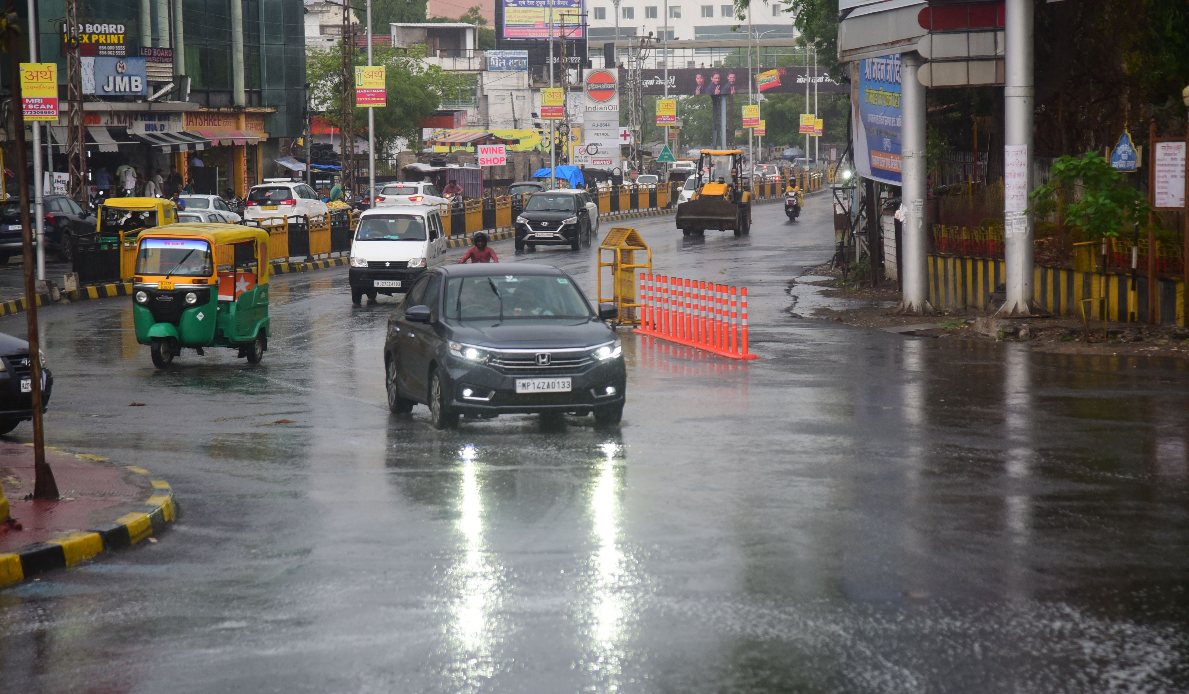 उदयपुर में शनिवार शाम हुई बारिश video