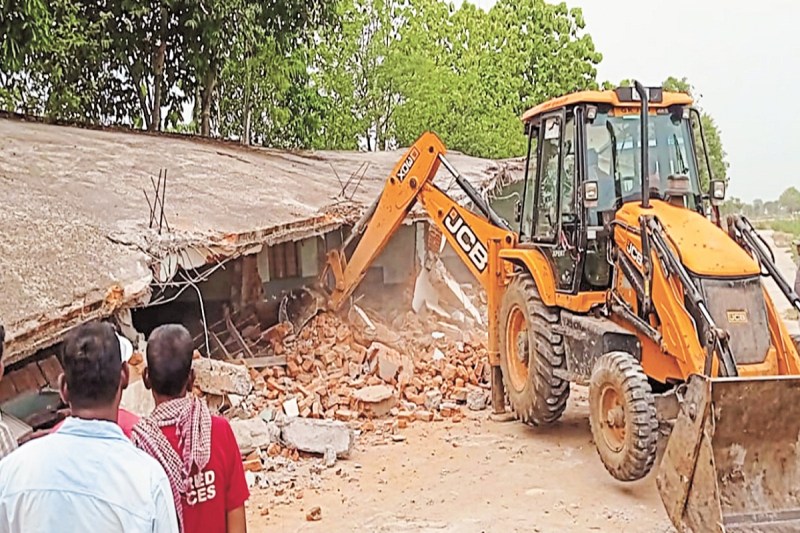 Bulldozer Action In Dhamtari