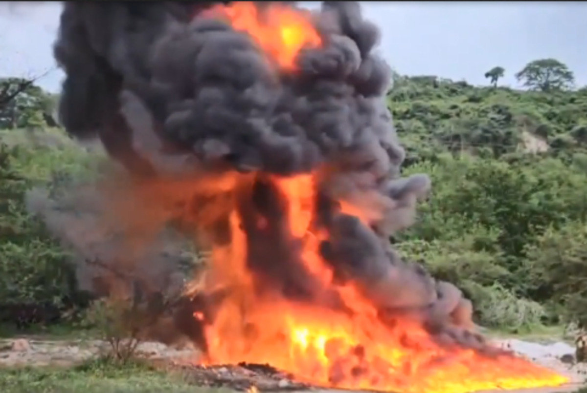 Cocaine burning in El Salvador