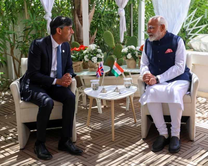 Indian PM Narendra Modi with British PM Rishi Sunak