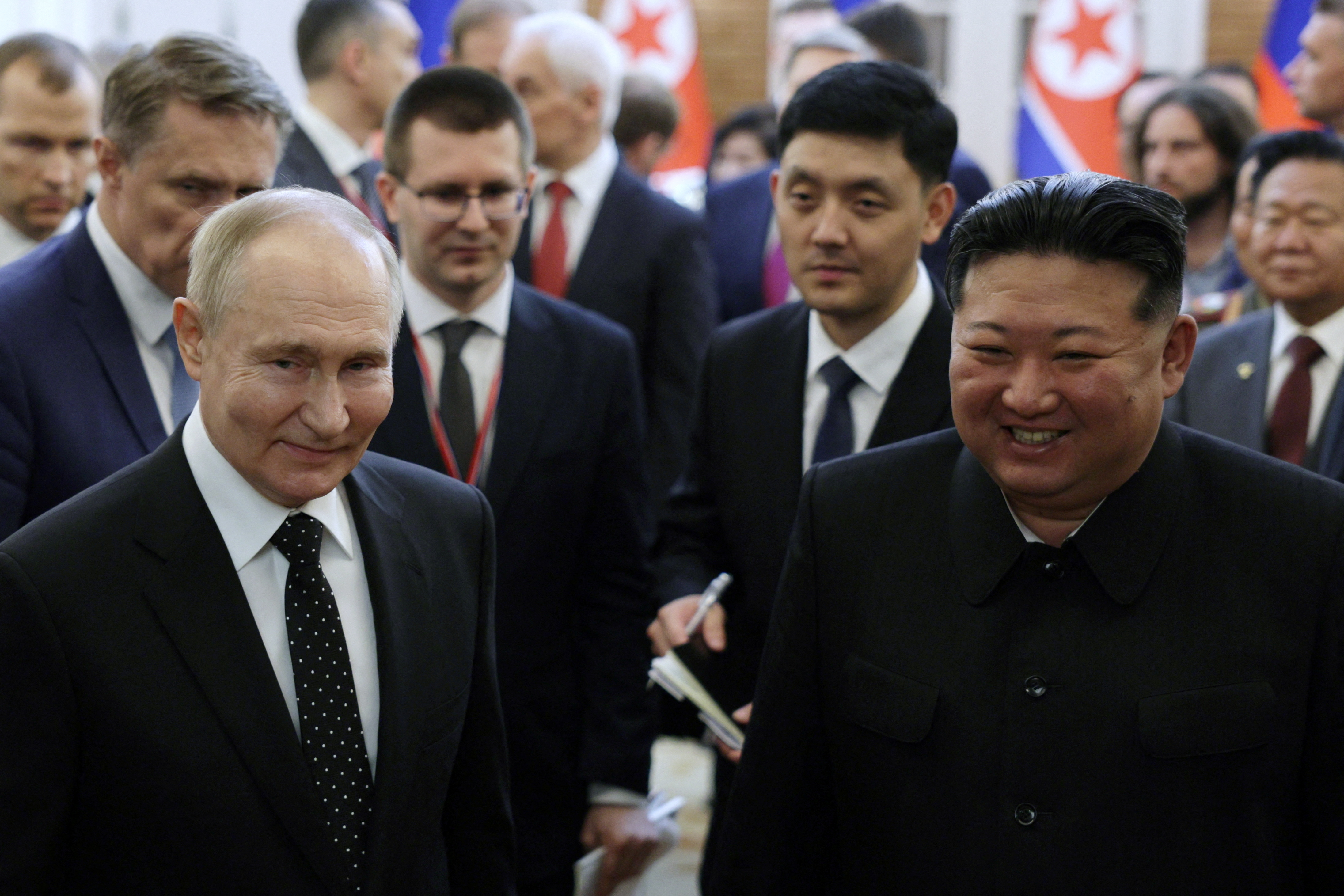 Vladimir Putin and Kim Jong Un