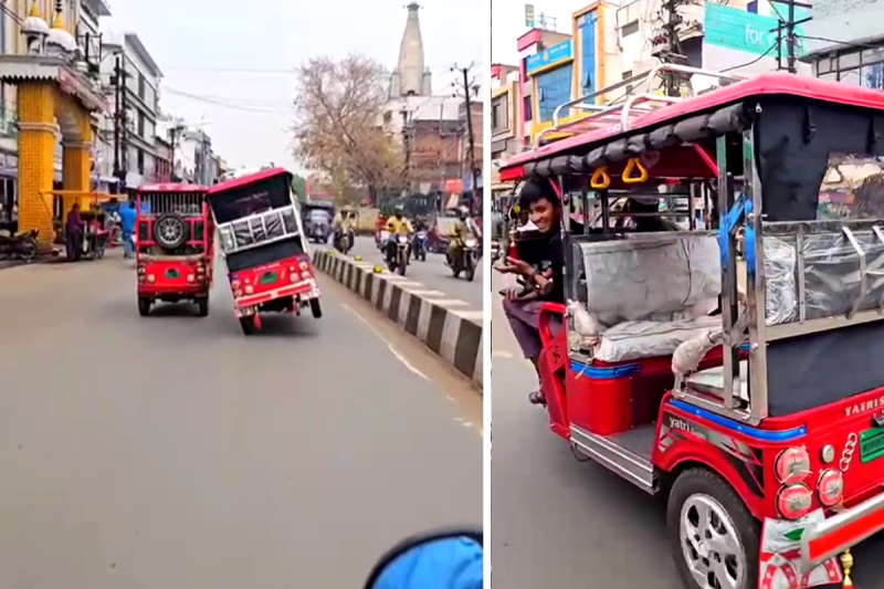 E-Rickshaw Stunt