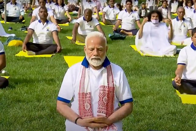 yoga with PM Modi