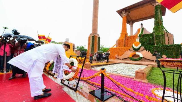 CM Bhajan Lal at Amar Jawan Jyoti