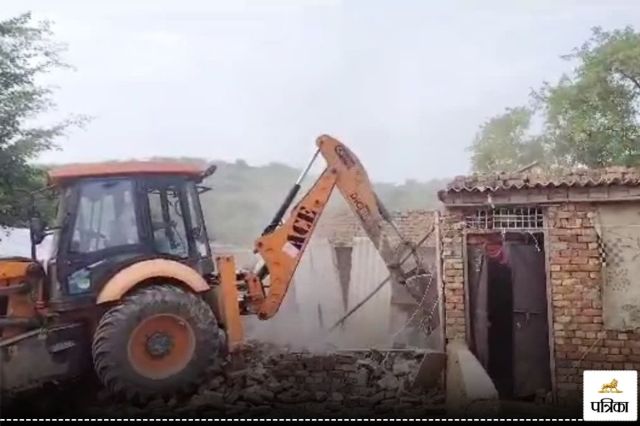 bulldozer runs on 22 illegal encroachments in Nuh