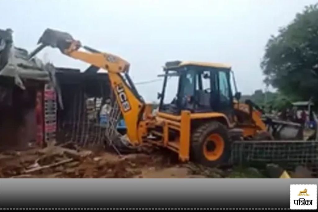 bulldozer runs on 22 illegal encroachments in Nuh