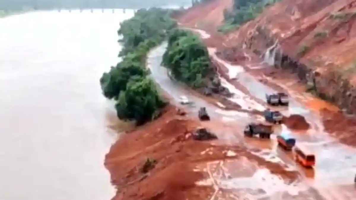 शिरुर भूस्खलन मामला : नौ दिन की तलाश के बाद अर्जुन की लॉरी गंगावली नदी में मिली