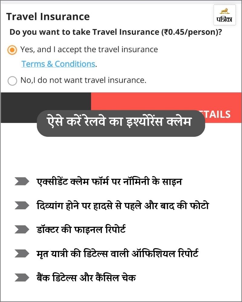 indian railway insurance claim