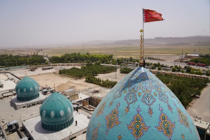 Red flag on dome of Jamkaran mosque in Iran