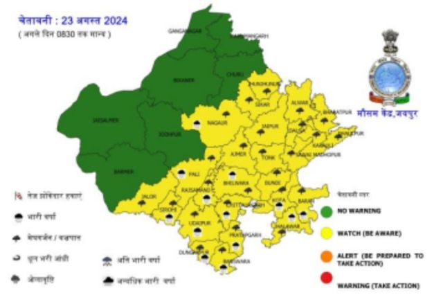 23 August Rajasthan Rain Alert