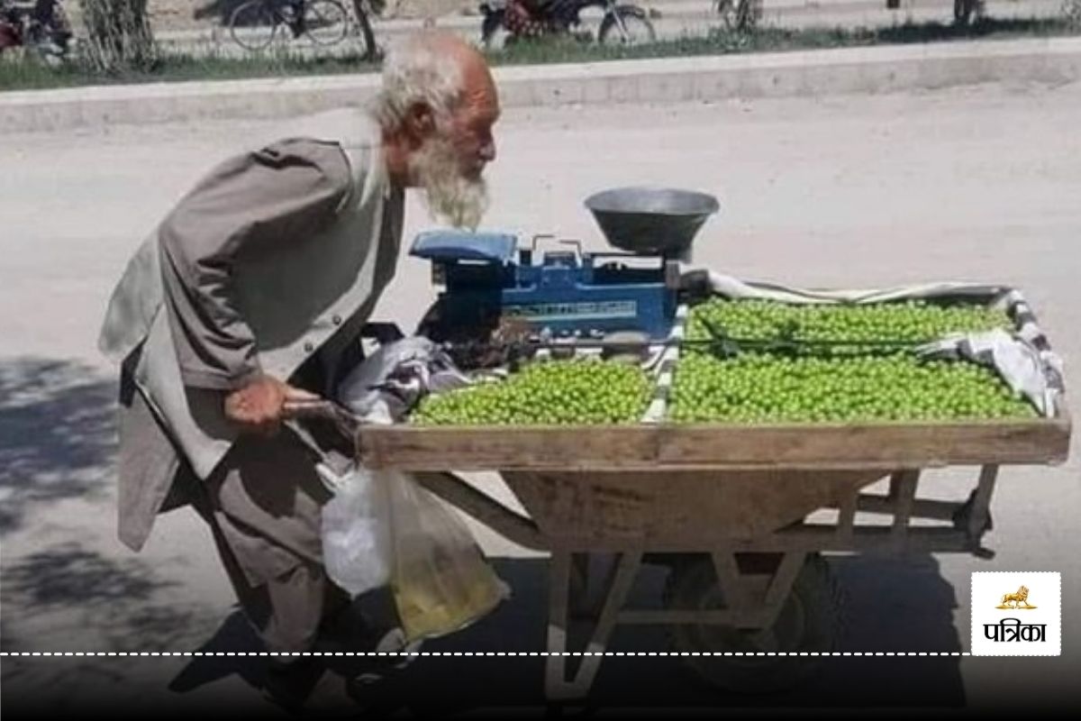 Afghanistan Retired general Shah Mahmood Niazi selling Plums on street