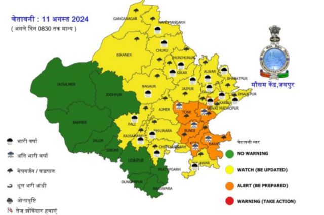 Rajasthan Rain Alert 11 August