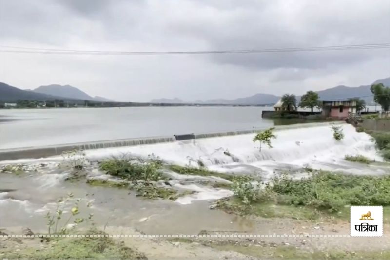 Rajasthan Monsoon Ajmer Foy Sagar Lake Anasagar Lake Overflows Due to Heavy Rain