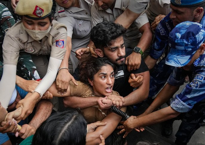 Vinesh Phogat Delhi protest photo