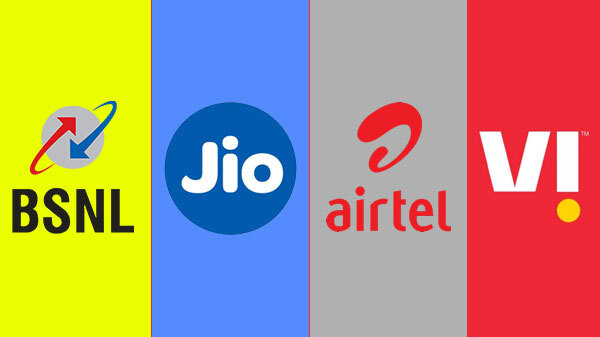 Telecom operators BSNL JIO Airtel Vi