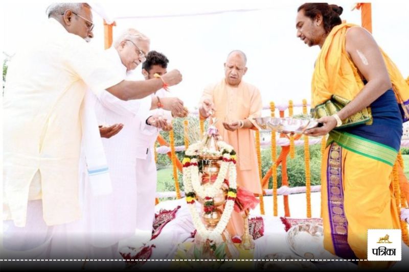 CM Yogi Adityanath participated in praan pratishtha of Shiva temple in Ram Sevakpuram in Ayodhya