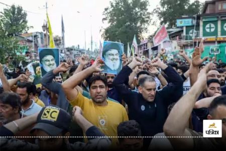 Protest on Nasrallah Death in Jammu Kashmir