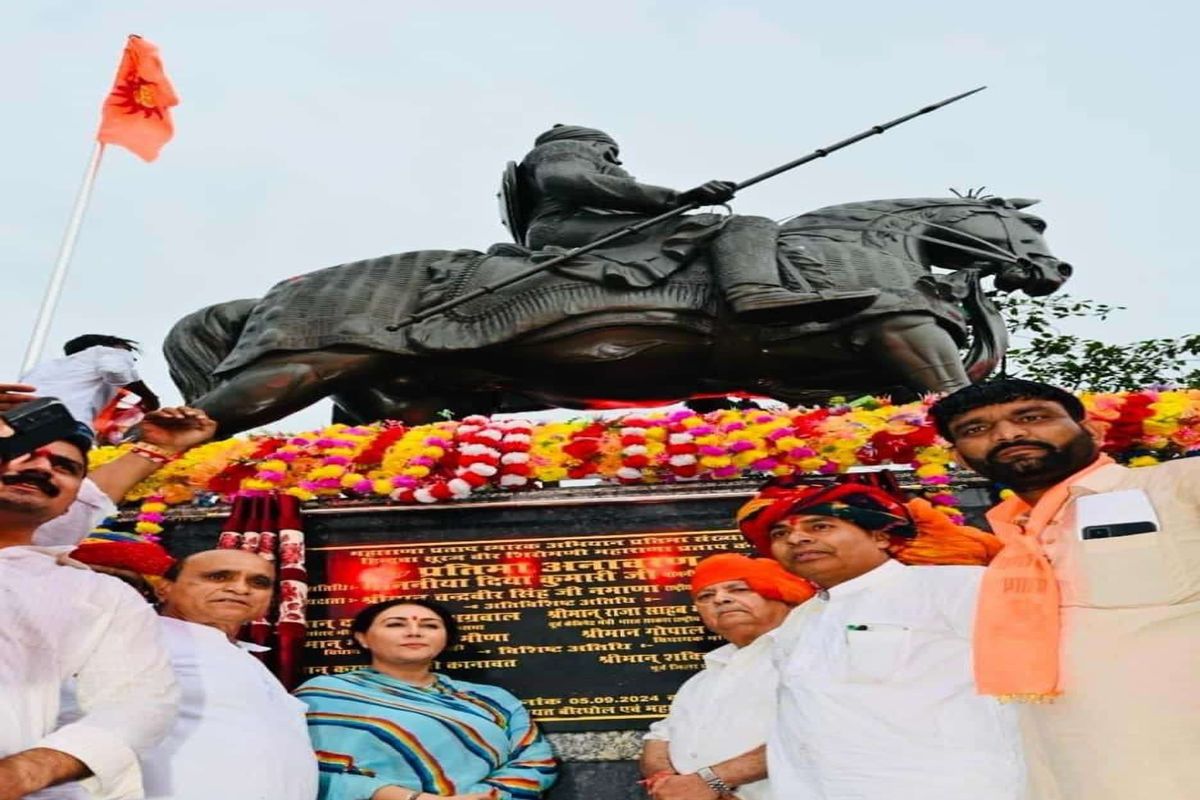 डिप्टी सीएम दिया कुमारी न किया महाराणा प्रताप की प्रतिमा का अनावरण