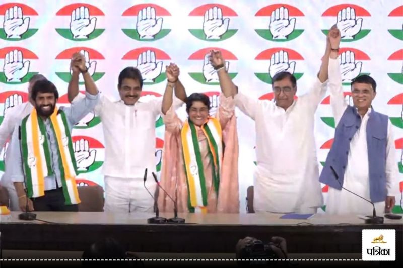 Haryana Assembly election 2024 Vinesh Phogat and Bajrang Punia Joined Congress