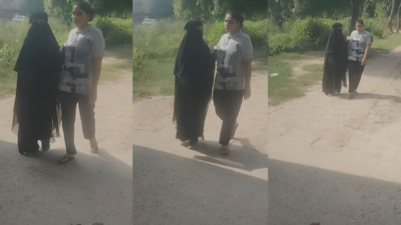 Hindu girl in a burqa with Muslim youth, police caught her