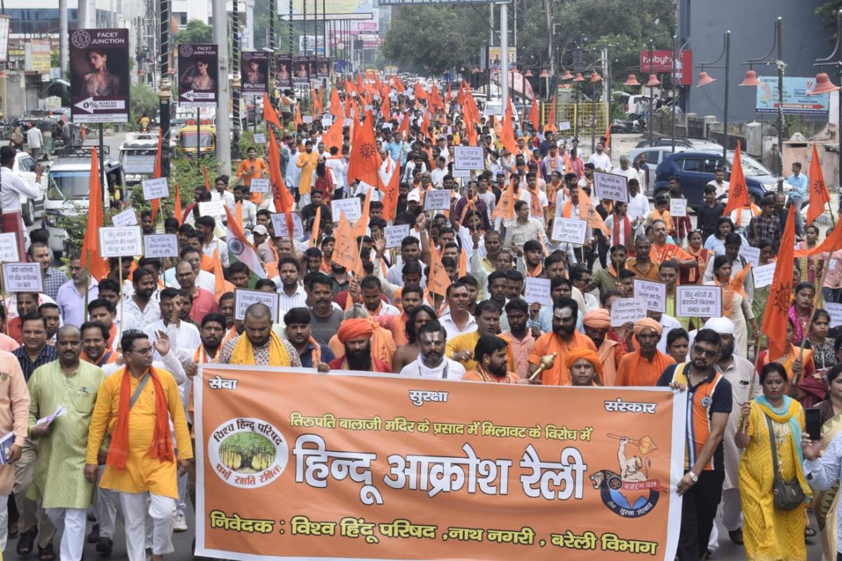 विश्व हिंदू परिषद की आक्रोश रैली: मंदिरों पर सरकारी नियंत्रण हटाने की मांग