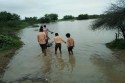 Rain has turned common roads into rivers, broken roads