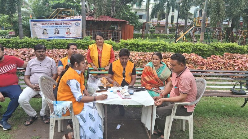 Lions Club couple organized a health checkup camp, 84 were examined, 27 were found to have elevated sugar levels.