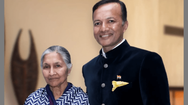 Savitri Jindal with her Son Naveen Jindal