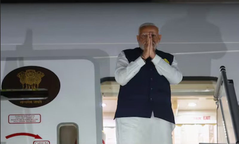 PM Narendra Modi departs for India