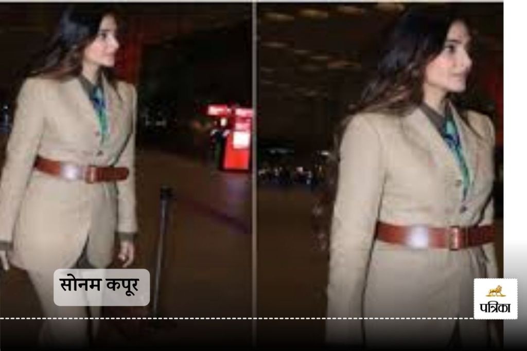 Sonam kapoor was spotted at airport with trendy bag