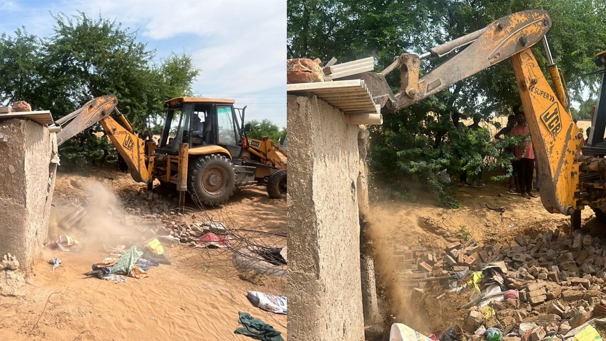 Rajasthan Crime News : Accused’s house demolished by bulldozer, joint action by
police and municipality