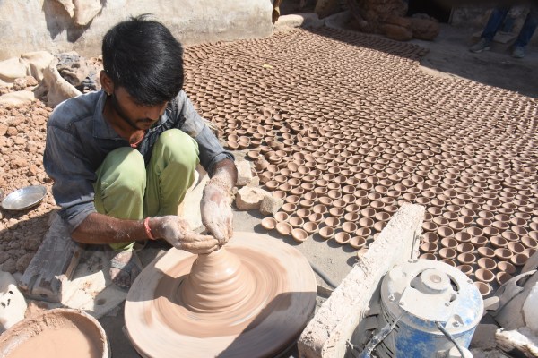 Preparation for festival of lights