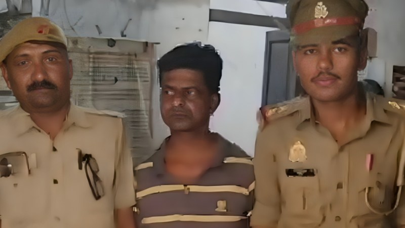 पुलिस की गिरफ्त में आरोपी