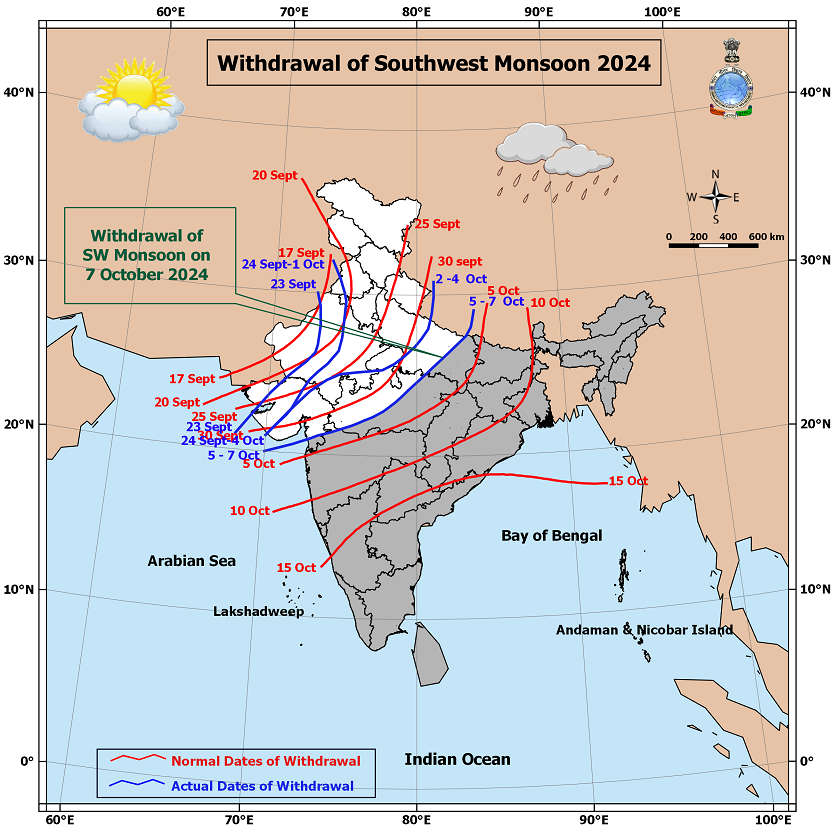 Withdrawal of Southwest Monsoon 2024 Update