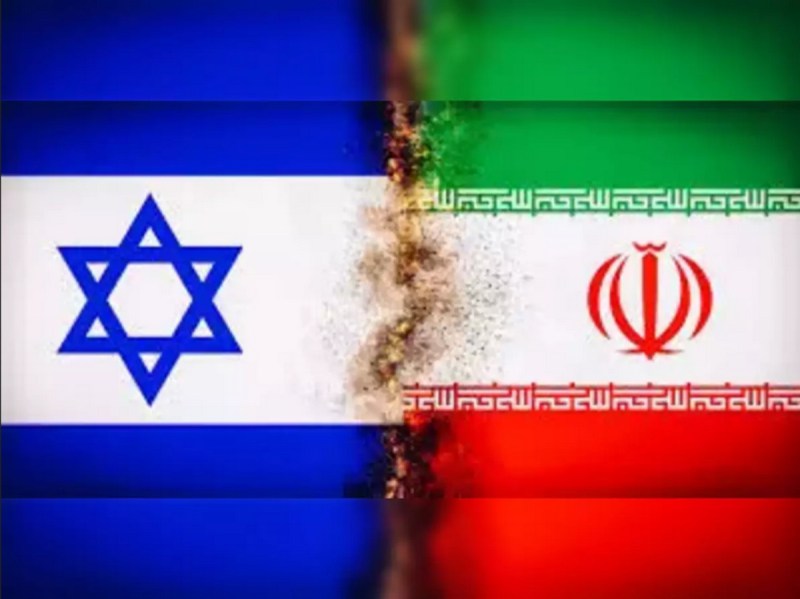 Flags of Israel and Iran