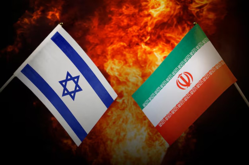 Flags of Israel and Iran