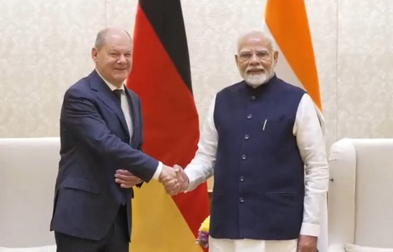 Indian Prime Minister Narendra Modi meets German Chancellor Olaf Scholz
