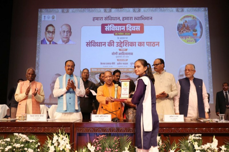 yogi Adityanath highlights Babasaheb contribution; Criticizes Congress for tampering with Constitution