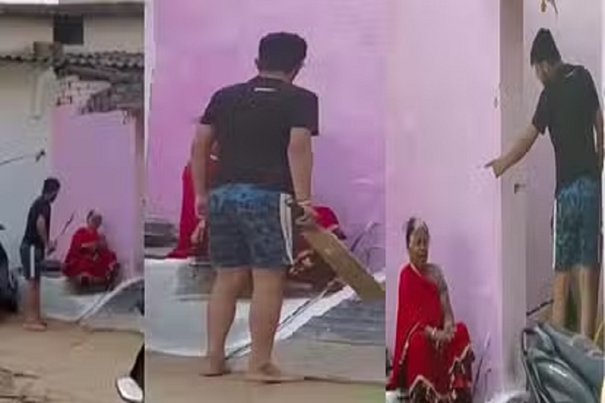 पोते ने क्रिकेट बैट से की दादी की पिटाई, मार-मारकर सूजाया हाथ, VIDEO देखकर कांप उठेंगे आप