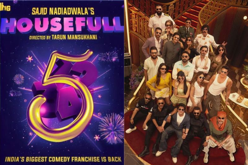 Housefull 5 latest update Akshay Kumar Abhishek Bachchan pose with entire cast for last schedule