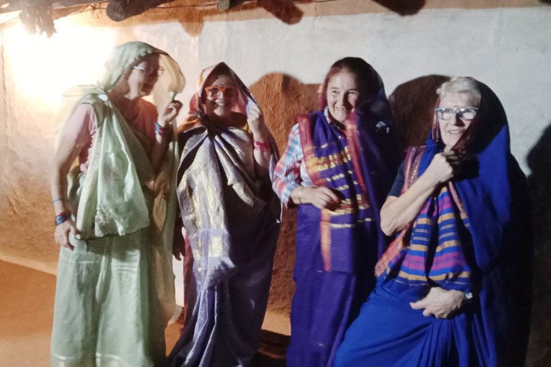 French women wear saree