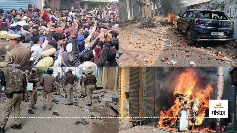 Police took to the streets in Amroha after Sambhal violence