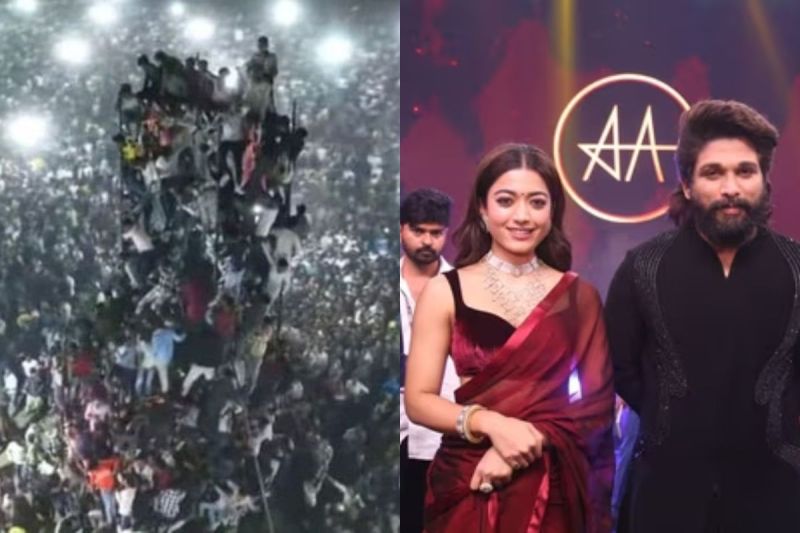 Pushpa 2 trailer launch Bihar police lathi charges crowd try to get close to Allu Arjun