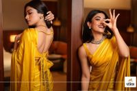 Rashmika Mandanna spread the magic of her beauty in yellow saree
