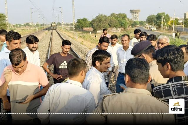 SUV on railway track