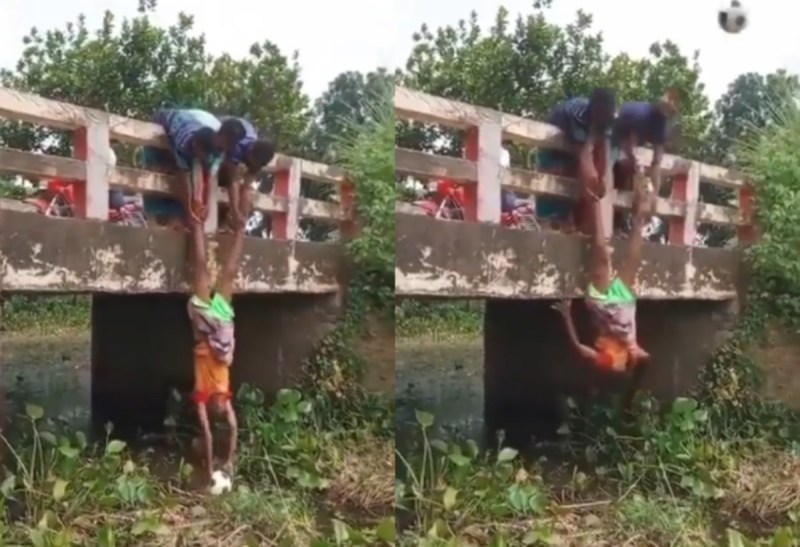 Boys trying to get their football back