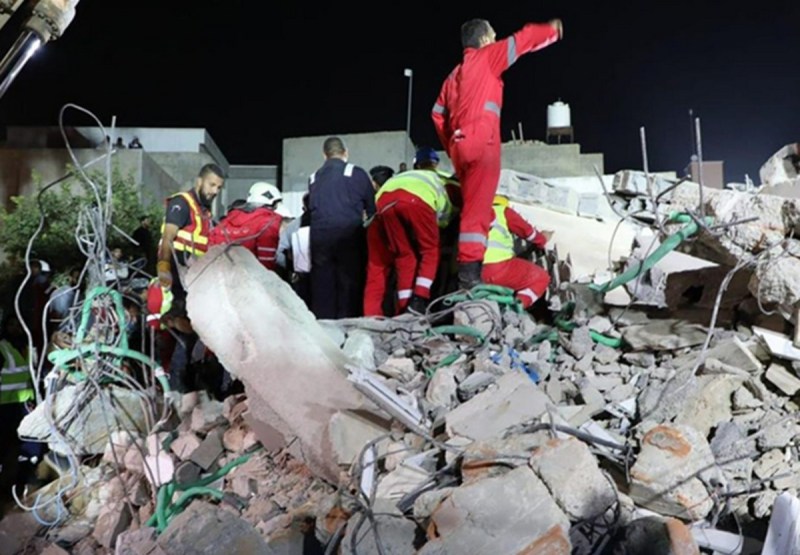 Building collapses in Libya